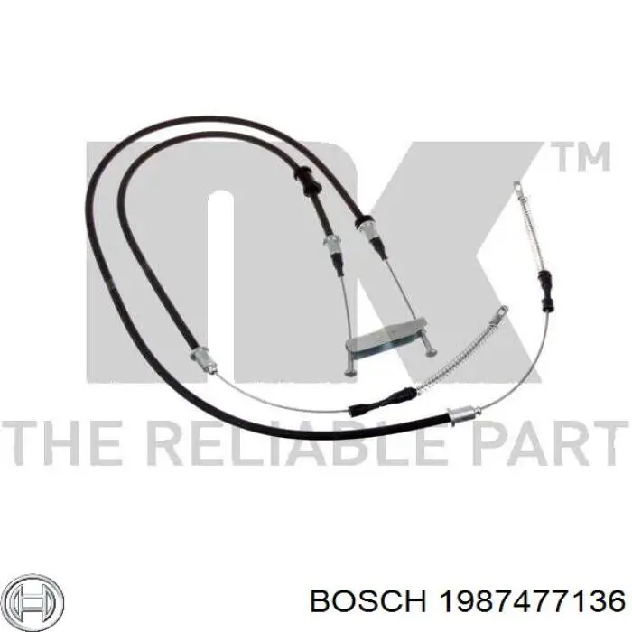 Cable de freno de mano trasero derecho/izquierdo 1987477136 Bosch