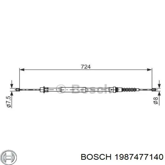 Трос ручника 1987477140 Bosch