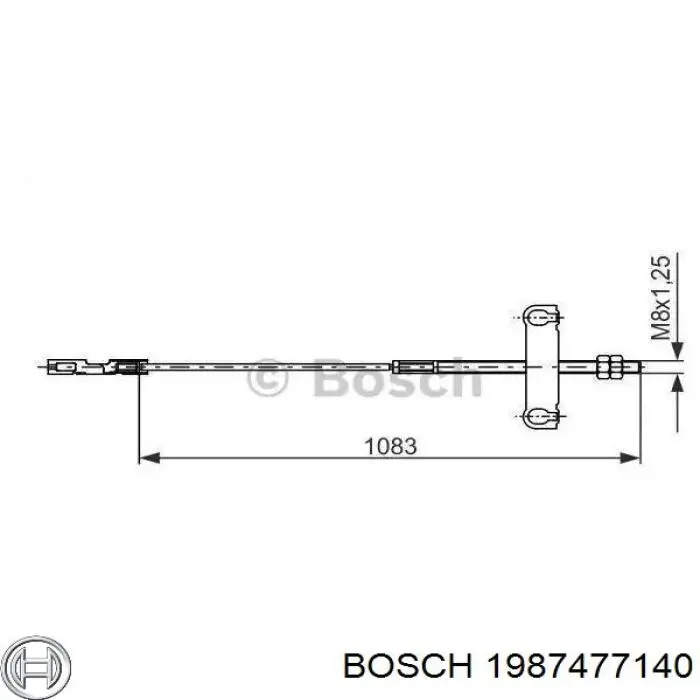 Трос ручника задний Bosch 1987477140
