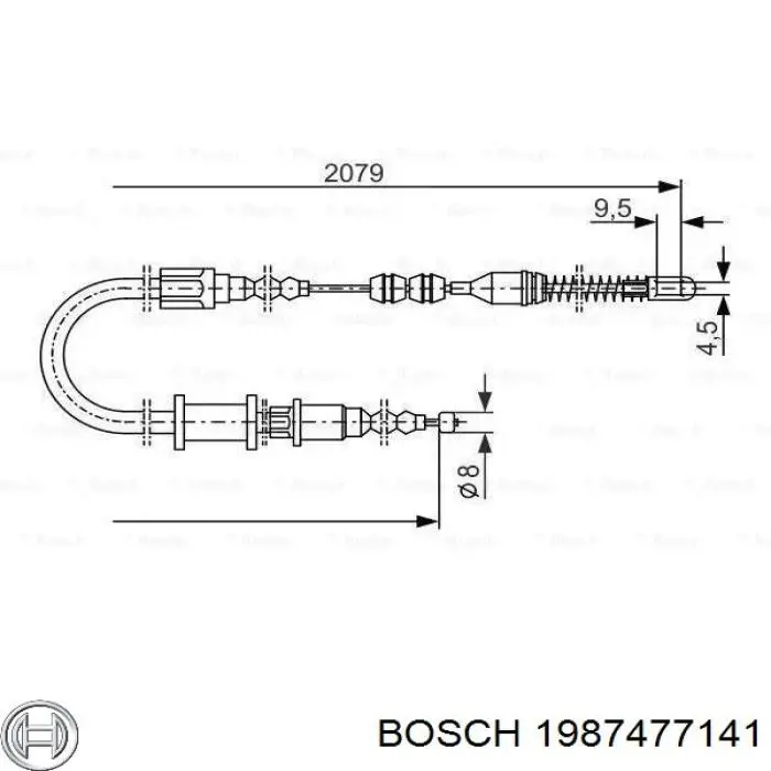 Задний правый трос ручника 1987477141 Bosch