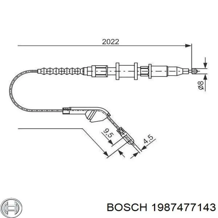 Задний правый трос ручника 1987477143 Bosch