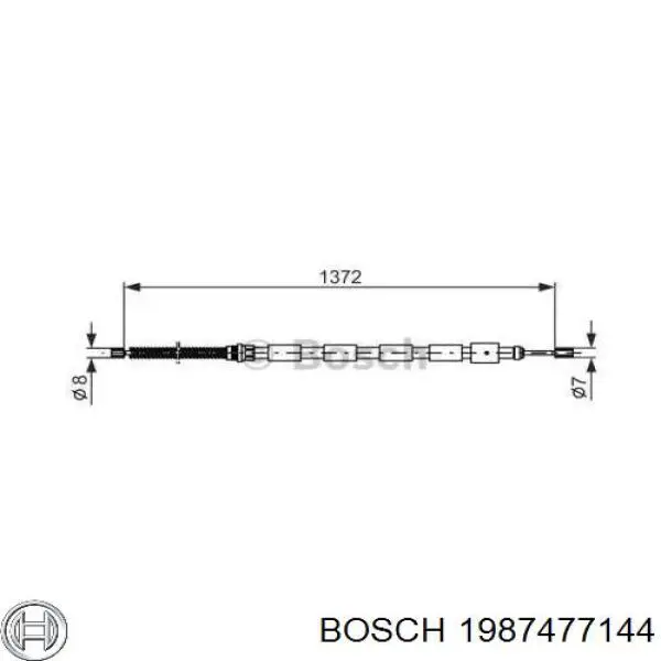 1987477144 Bosch трос ручного тормоза задний левый