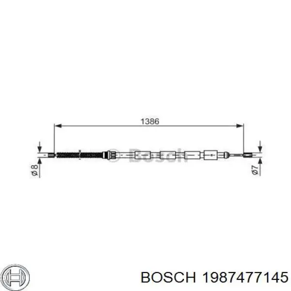 1987477145 Bosch трос ручного тормоза задний правый