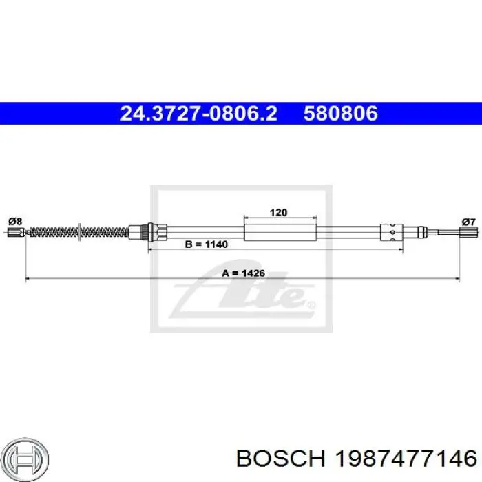 Трос ручника 1987477146 Bosch