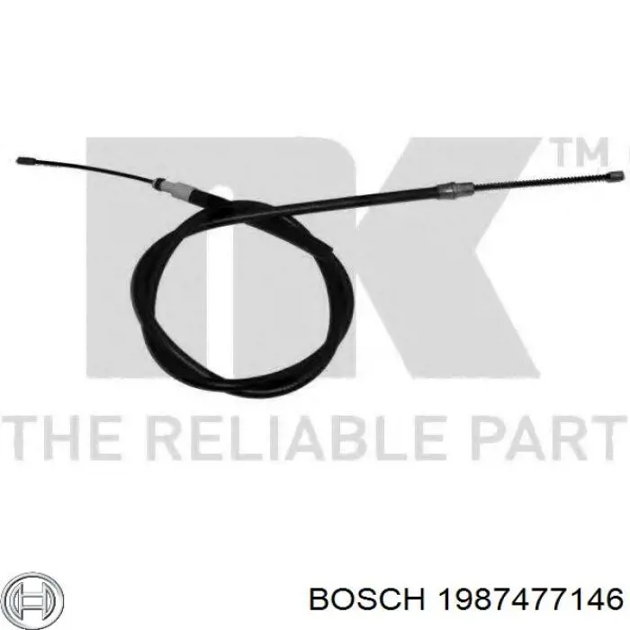 Трос ручника задний Bosch 1987477146