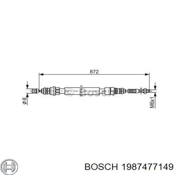 Трос ручника 1987477149 Bosch