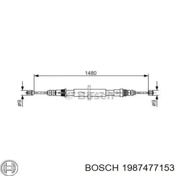 1987477153 Bosch трос ручного тормоза задний правый/левый