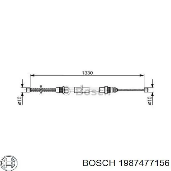 1987477156 Bosch трос ручного тормоза задний правый/левый