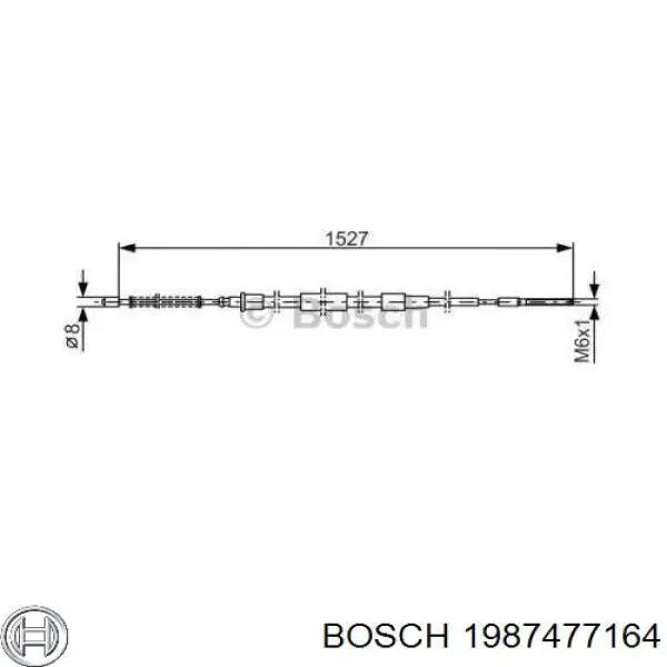 1987477164 Bosch трос ручного тормоза задний правый/левый