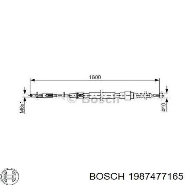 Задний трос ручника 1987477165 Bosch