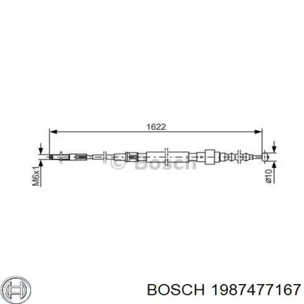 Задний трос ручника Bosch 1987477167 цена, от 8.90 USD