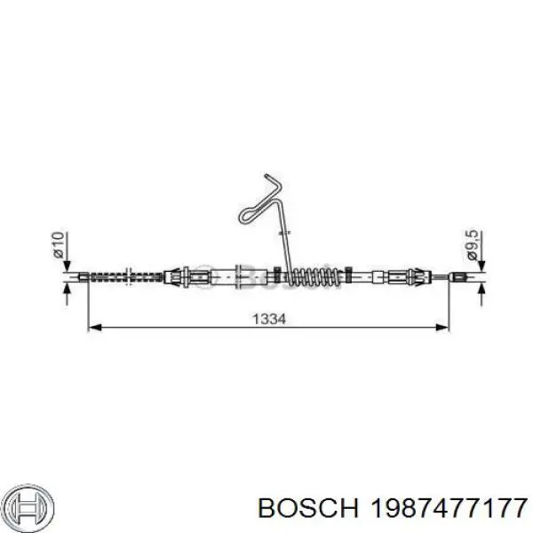 Задний правый трос ручника 1987477177 Bosch