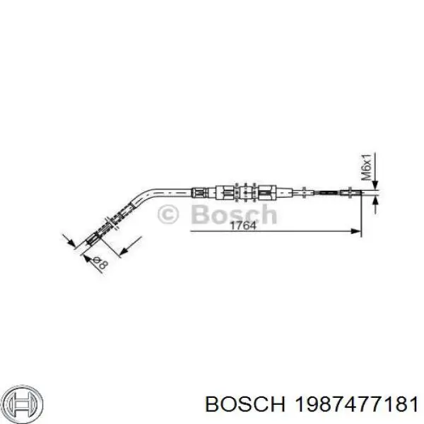 Задний трос ручника 1987477181 Bosch