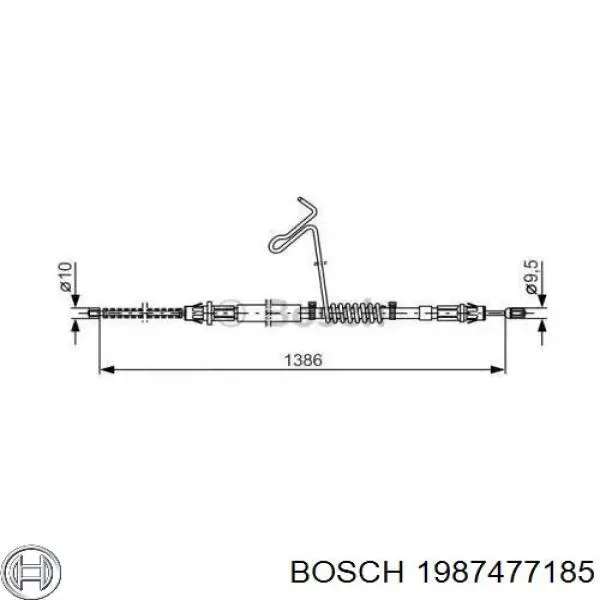 Задний правый трос ручника 1987477185 Bosch