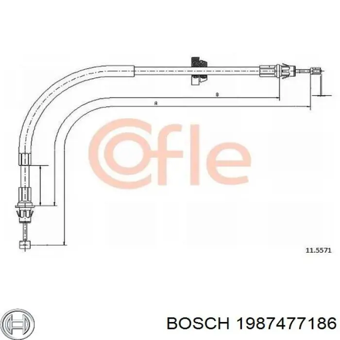 Передний трос ручника 1987477186 Bosch