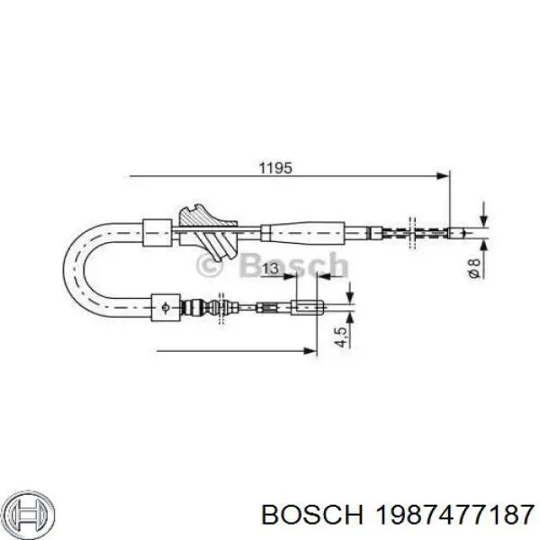 Трос ручника 1987477187 Bosch