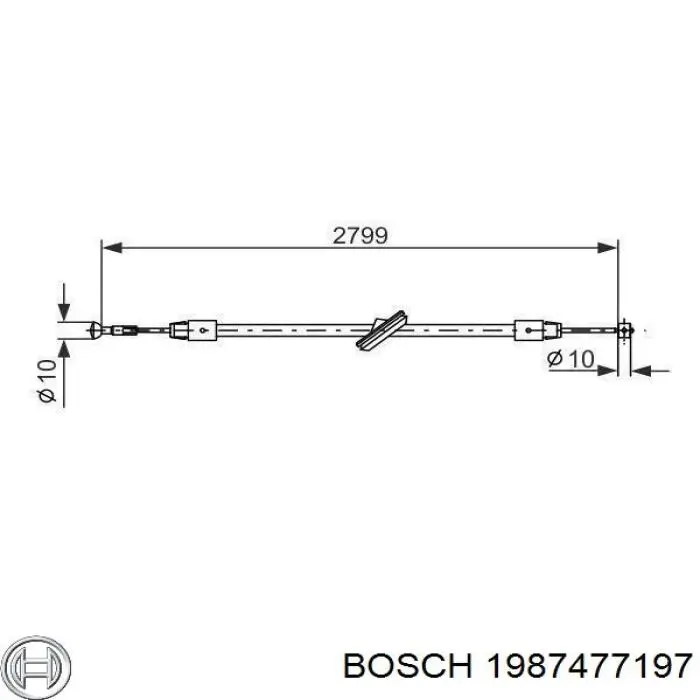 Cable de freno de mano delantero 1987477197 Bosch