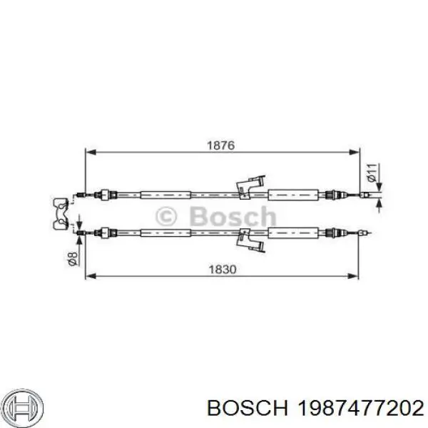 Задний трос ручника 1987477202 Bosch