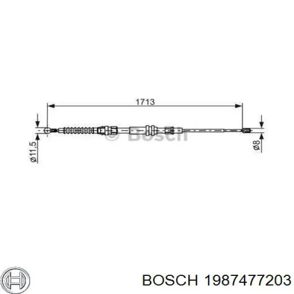 1987477203 Bosch трос ручного тормоза задний правый/левый