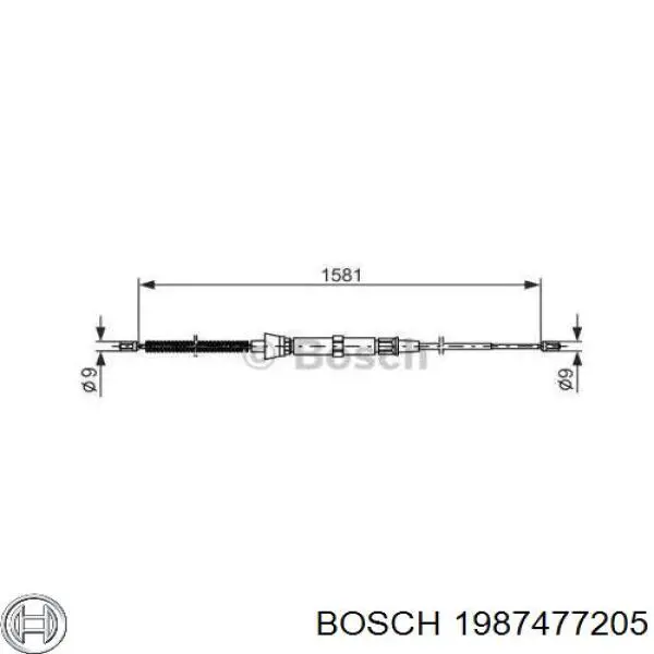 Задний трос ручника 1987477205 Bosch