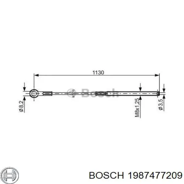 Передний трос ручника 1987477209 Bosch