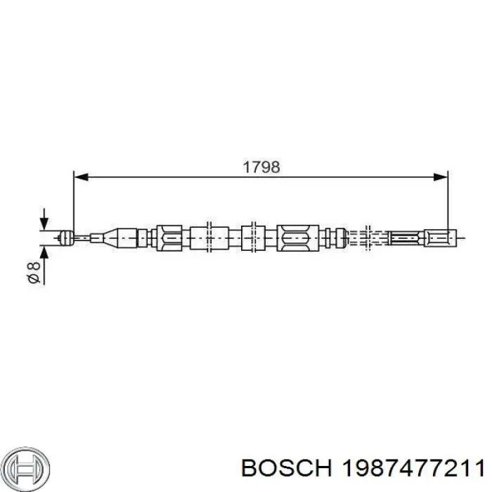 Задний трос ручника 1987477211 Bosch