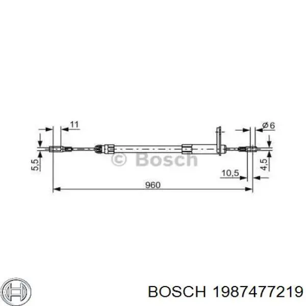 Трос ручника 1987477219 Bosch