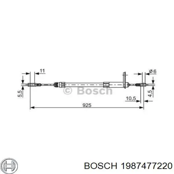 Задний правый трос ручника 1987477220 Bosch