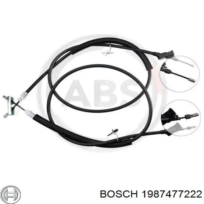 1987477222 Bosch трос ручного тормоза задний правый/левый