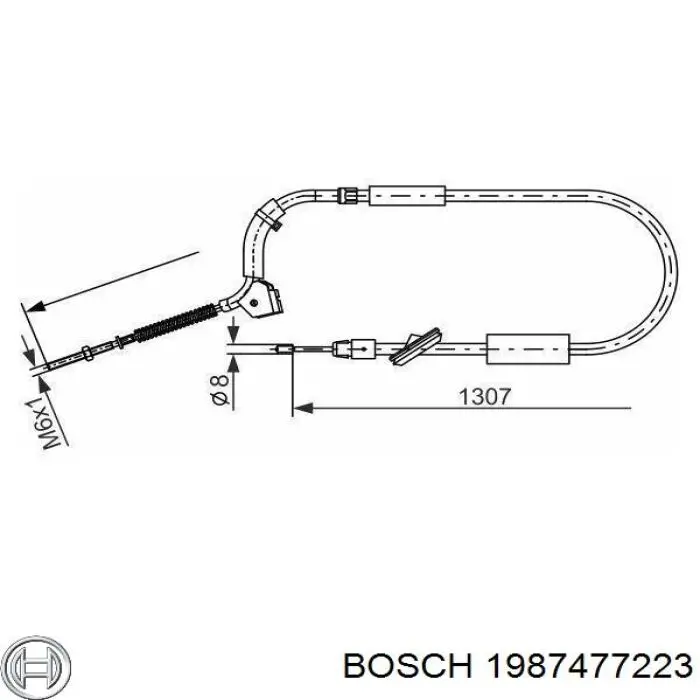 1987477223 Bosch трос ручного тормоза передний