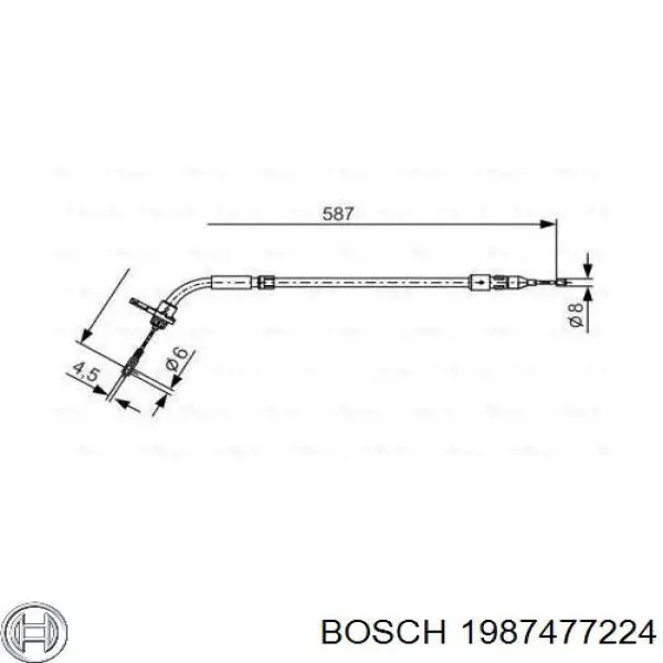 Трос ручного тормоза задний Bosch 1987477224 цена, от 13.11 USD
