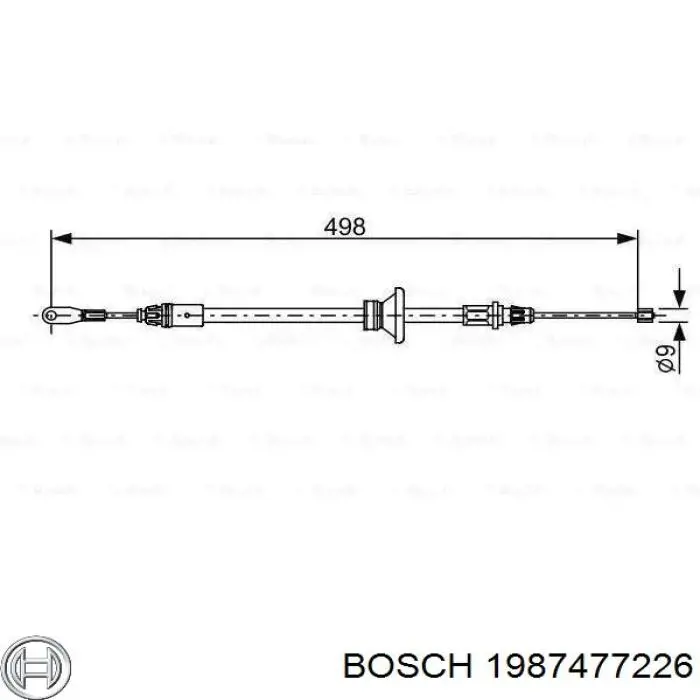 Купить 1987477226 Bosch Передний трос ручника