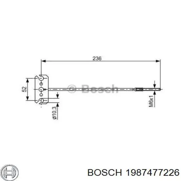 1987477226 Bosch трос ручного тормоза передний