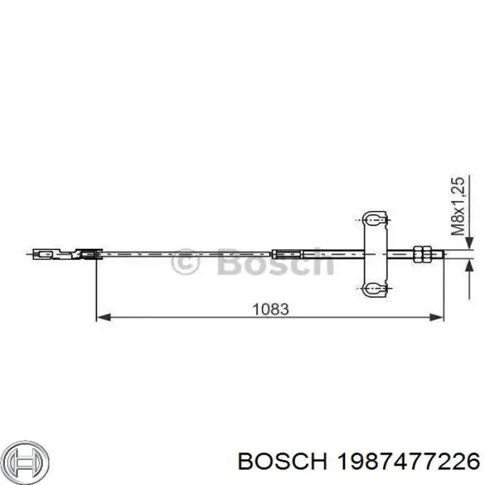 Трос ручного тормоза передний Bosch 1987477226 цена, от 9.26 USD