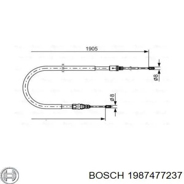 1987477237 Bosch трос ручного тормоза задний правый/левый