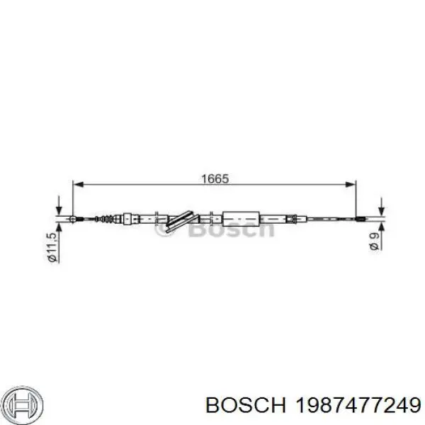 Задний трос ручника 1987477249 Bosch