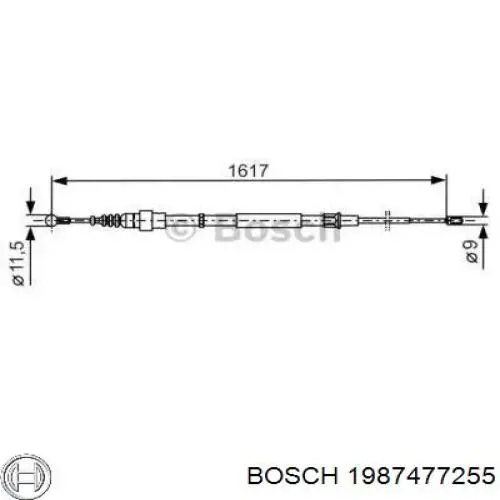 Задний трос ручника 1987477255 Bosch