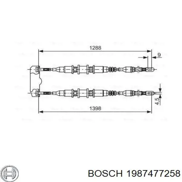 Задний трос ручника 1987477258 Bosch