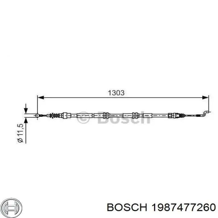 Задний трос ручника 1987477260 Bosch