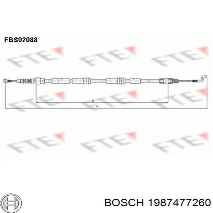 Задний трос ручника 1987477260 Bosch