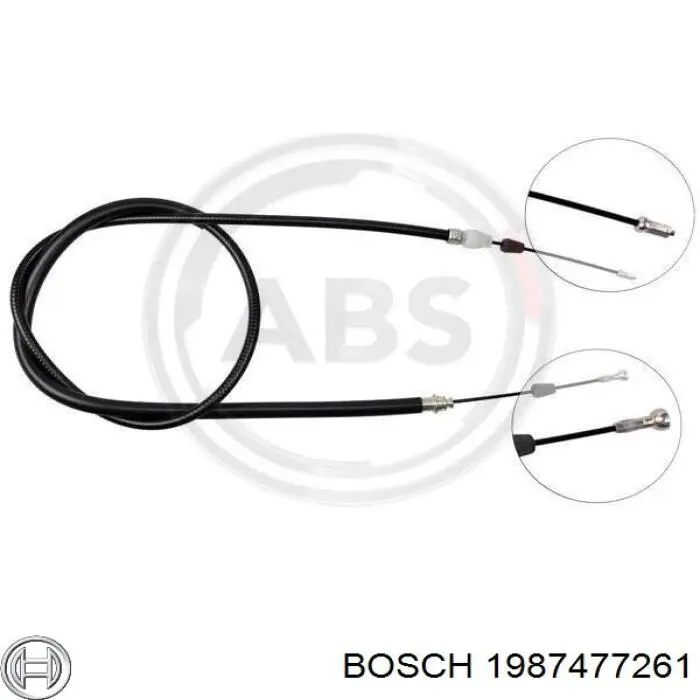 1987477261 Bosch Трос ручного тормоза задний правый/левый