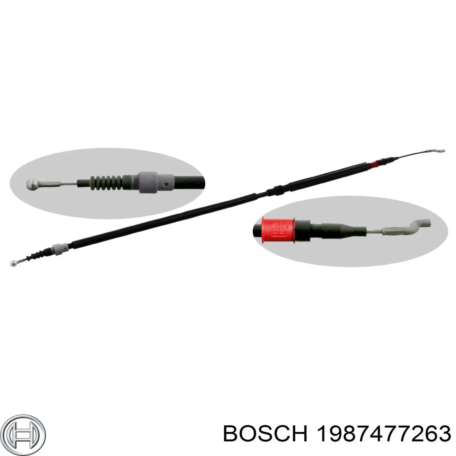 1987477263 Bosch Трос ручного тормоза задний правый/левый