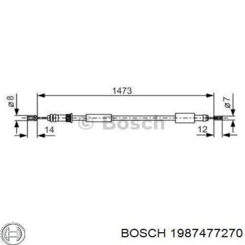 Трос ручника 1987477270 Bosch