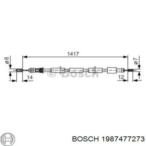 Трос ручника 1987477273 Bosch