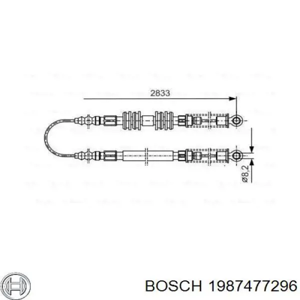 1987477296 Bosch трос ручного тормоза задний правый/левый