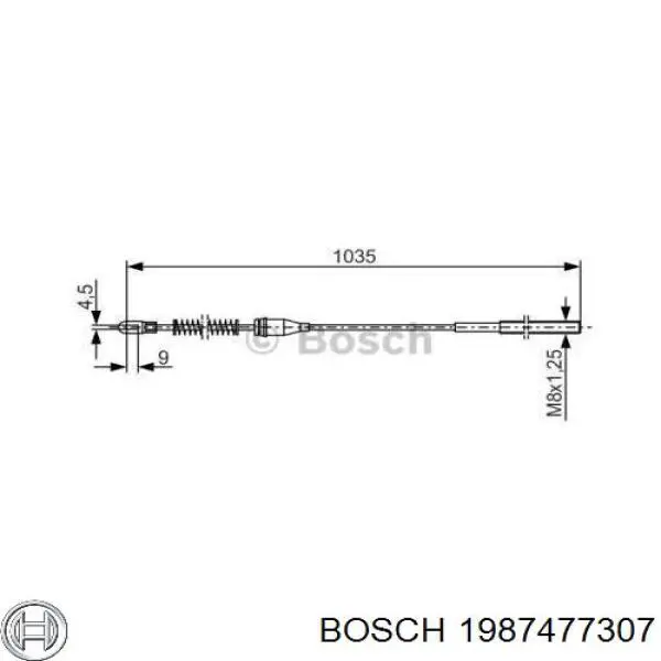 Задний правый трос ручника 1987477307 Bosch