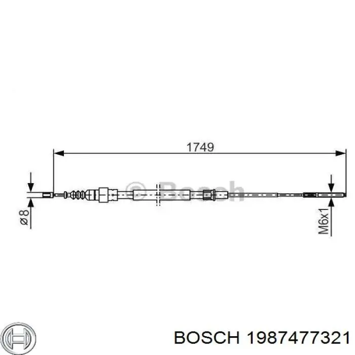 Задний трос ручника 1987477321 Bosch