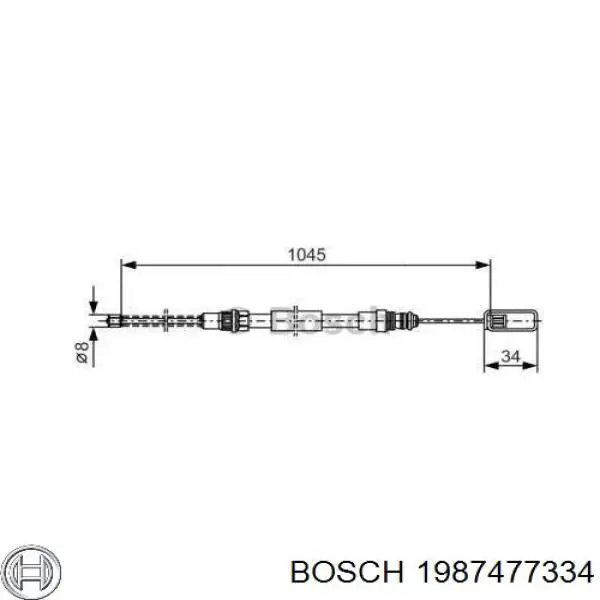 Задний правый трос ручника 1987477334 Bosch