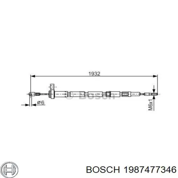 Задний трос ручника 1987477346 Bosch