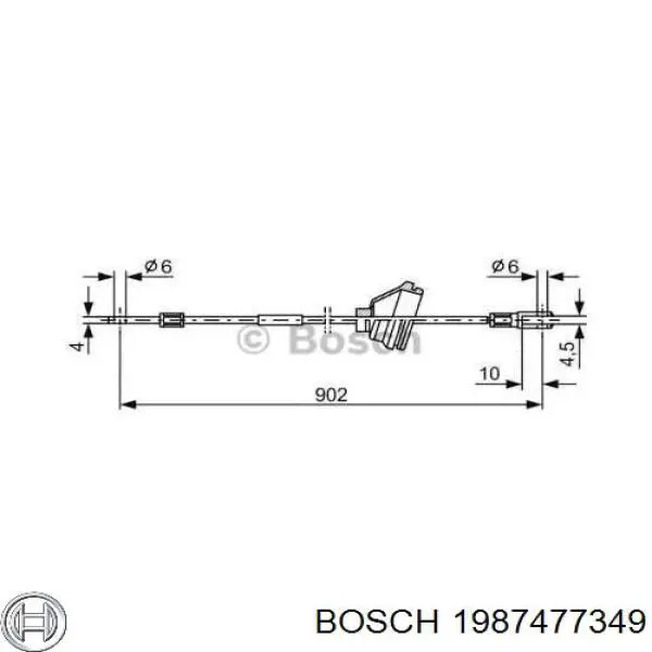 1987477349 Bosch трос ручного тормоза задний правый